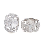 S925 Silver Moissanite Link Pavé Ring - AKAK BODYJEWELRY - ear - tunnel