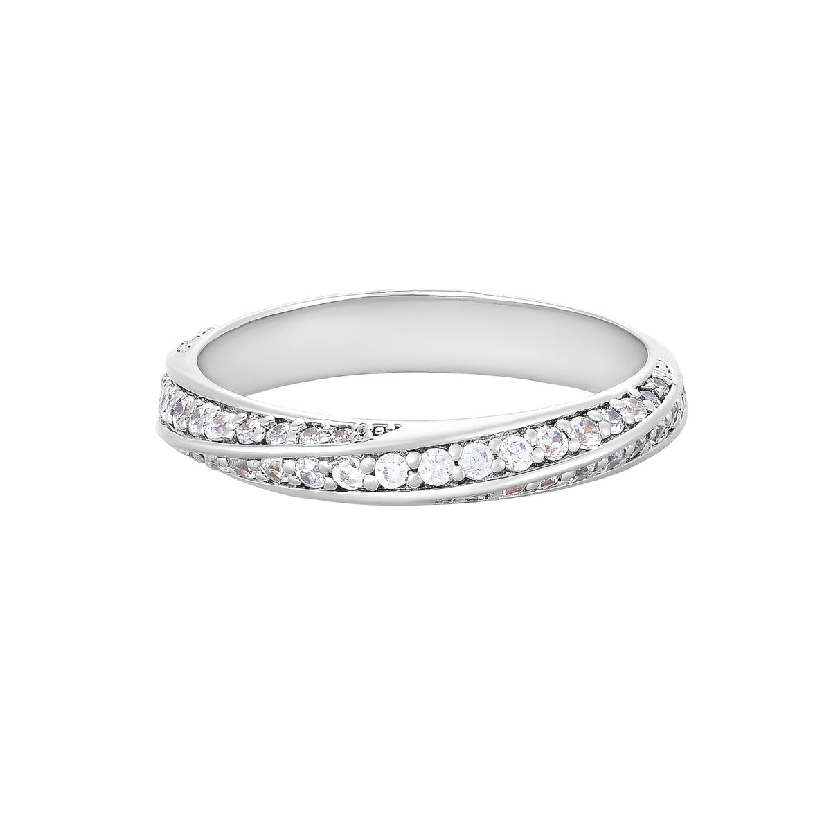 S925 Silver Moissanite Möbius Twist Engagement Ring - AKAK BODYJEWELRY - ear - tunnel