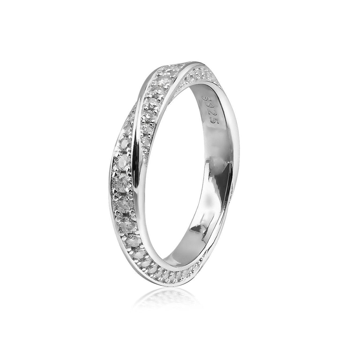 S925 Silver Moissanite Möbius Twist Engagement Ring - AKAK BODYJEWELRY - ear - tunnel