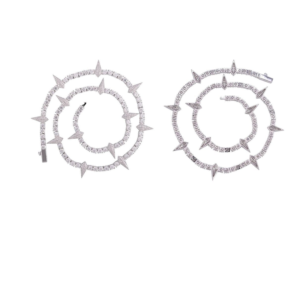 S925 Silver Moissanite Prism Thorn Necklace - AKAK BODYJEWELRY - Necklace