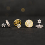 S925 Silver Moissanite Radiant Circle Studs Earrings - AKAK BODYJEWELRY - ear - tunnel