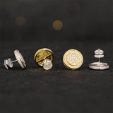 S925 Silver Moissanite Radiant Circle Studs Earrings - AKAK BODYJEWELRY - ear - tunnel