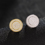 S925 Silver Moissanite Radiant Circle Studs Earrings - AKAK BODYJEWELRY - ear - tunnel