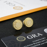 S925 Silver Moissanite Radiant Circle Studs Earrings - AKAK BODYJEWELRY - ear - tunnel