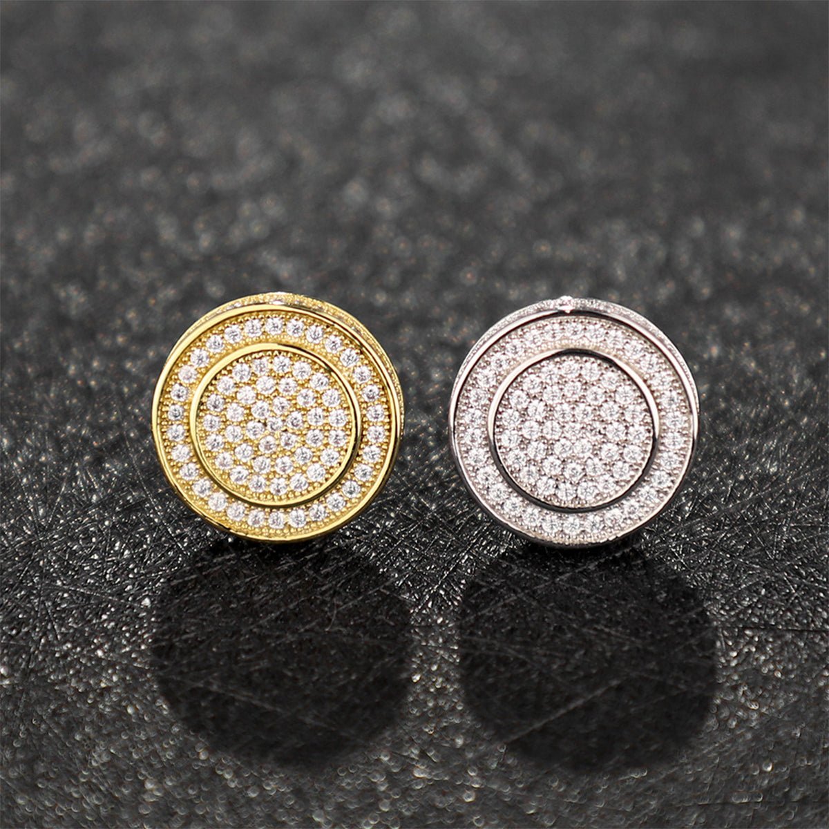 S925 Silver Moissanite Radiant Circle Studs Earrings - AKAK BODYJEWELRY - ear - tunnel