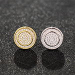S925 Silver Moissanite Radiant Circle Studs Earrings - AKAK BODYJEWELRY - ear - tunnel