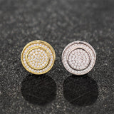 S925 Silver Moissanite Radiant Circle Studs Earrings - AKAK BODYJEWELRY - ear - tunnel