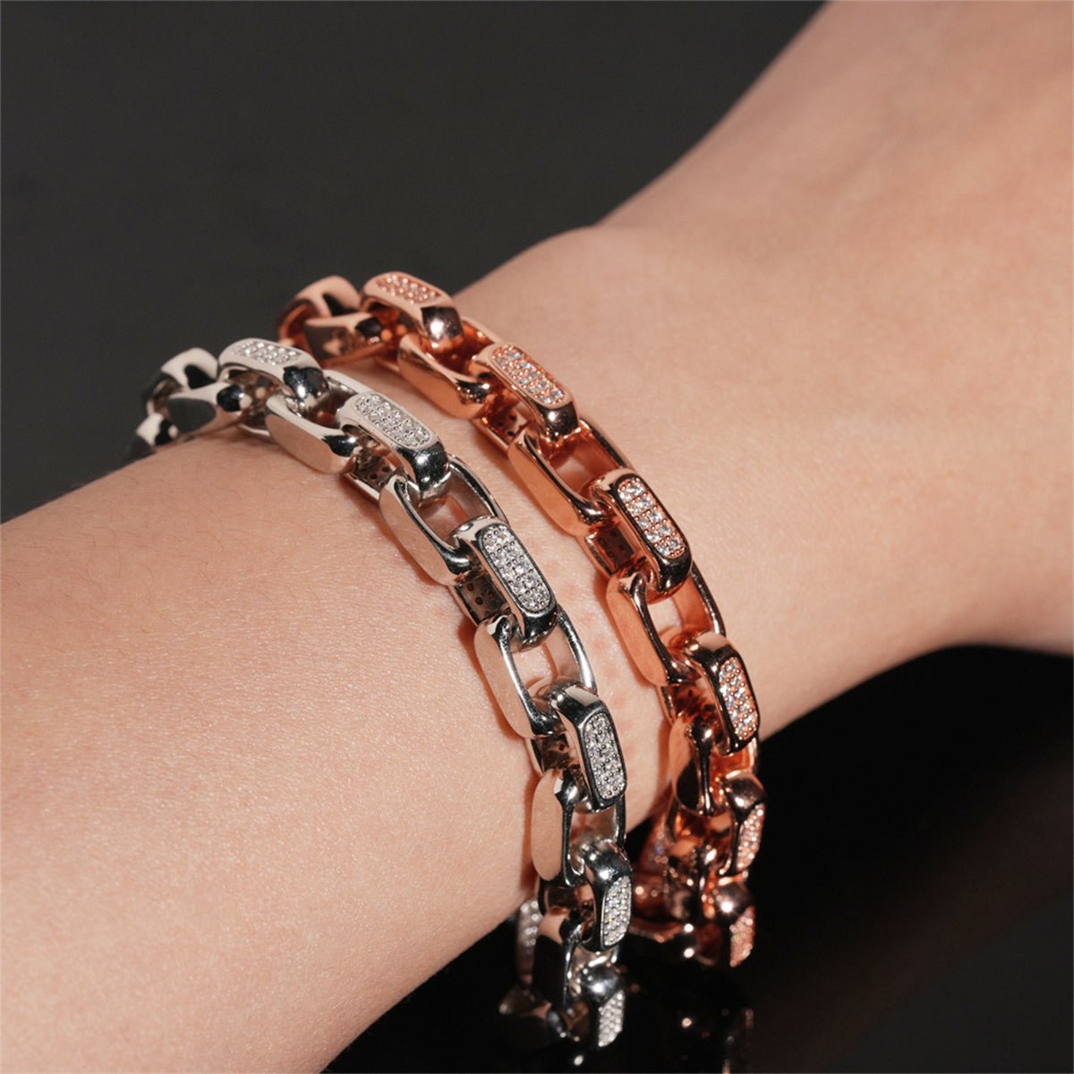 S925 Silver Moissanite Radiant Link Bracelet - AKAK BODYJEWELRY - ear - tunnel