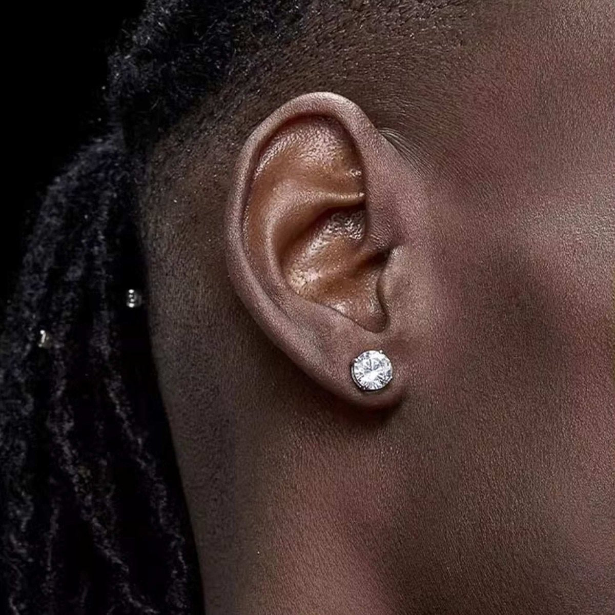 S925 Silver Moissanite Stud Earrings Jewelry for Women Men - AKAK BODYJEWELRY - ear - tunnel