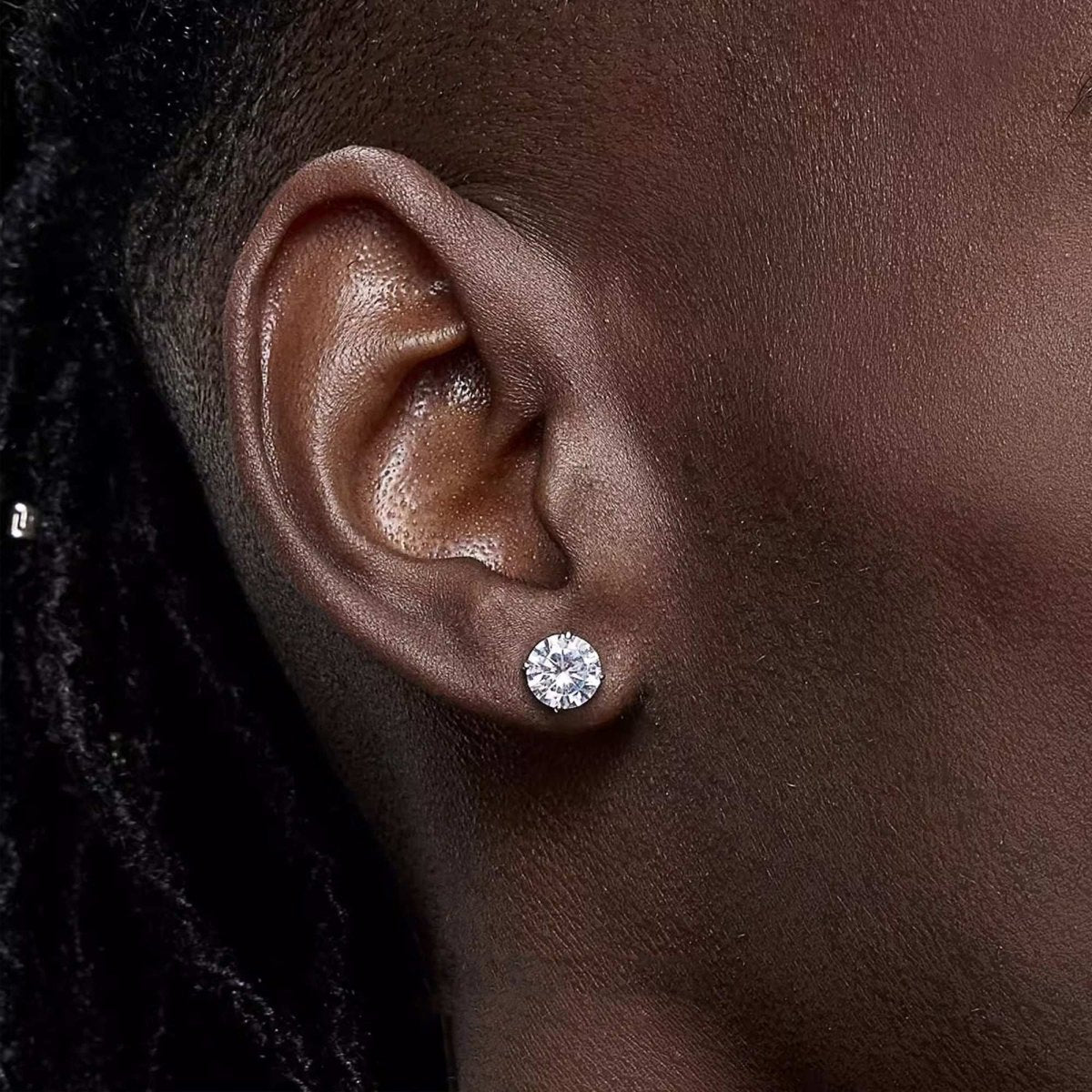 S925 Silver Moissanite Stud Earrings Jewelry for Women Men - AKAK BODYJEWELRY - ear - tunnel