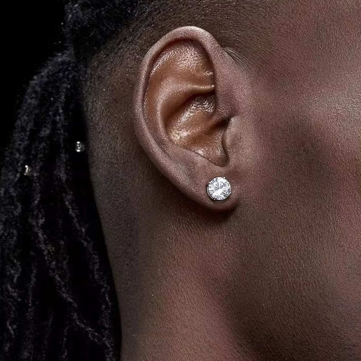 S925 Silver Moissanite Stud Earrings Jewelry for Women Men - AKAK BODYJEWELRY - ear - tunnel