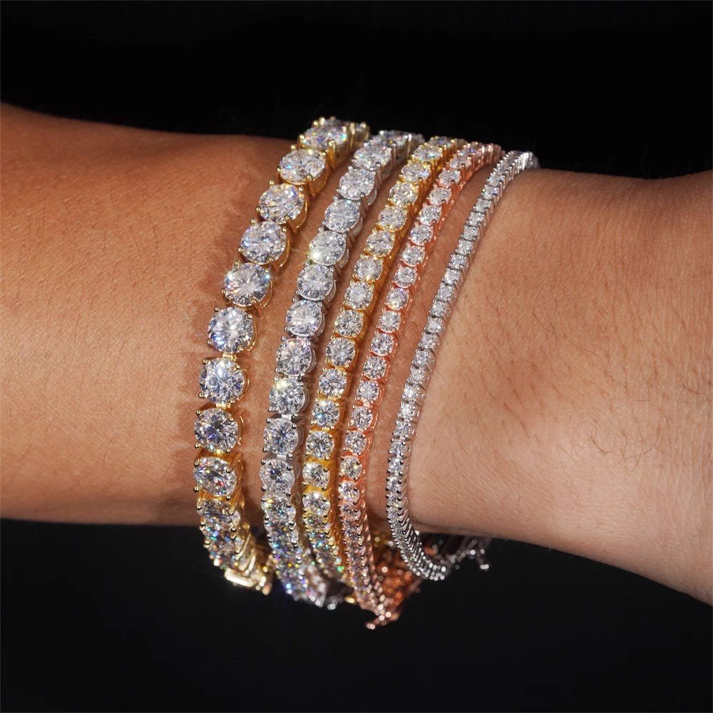 S925 Silver Moissanite Tennis Bracelet - AKAK BODYJEWELRY - ear - tunnel