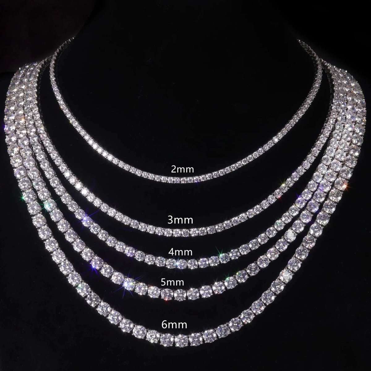 S925 Silver Moissanite Tennis Necklace - AKAK BODYJEWELRY - ear - tunnel