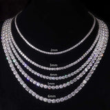 S925 Silver Moissanite Tennis Necklace - AKAK BODYJEWELRY - ear - tunnel