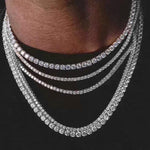 S925 Silver Moissanite Tennis Necklace - AKAK BODYJEWELRY - ear - tunnel