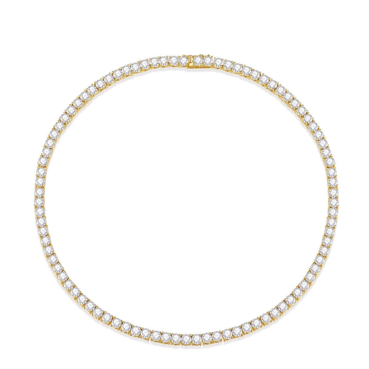 S925 Silver Moissanite Tennis Necklace - AKAK BODYJEWELRY - ear - tunnel