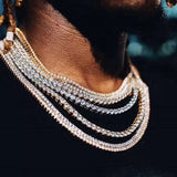 S925 Silver Moissanite Tennis Necklace - AKAK BODYJEWELRY - ear - tunnel