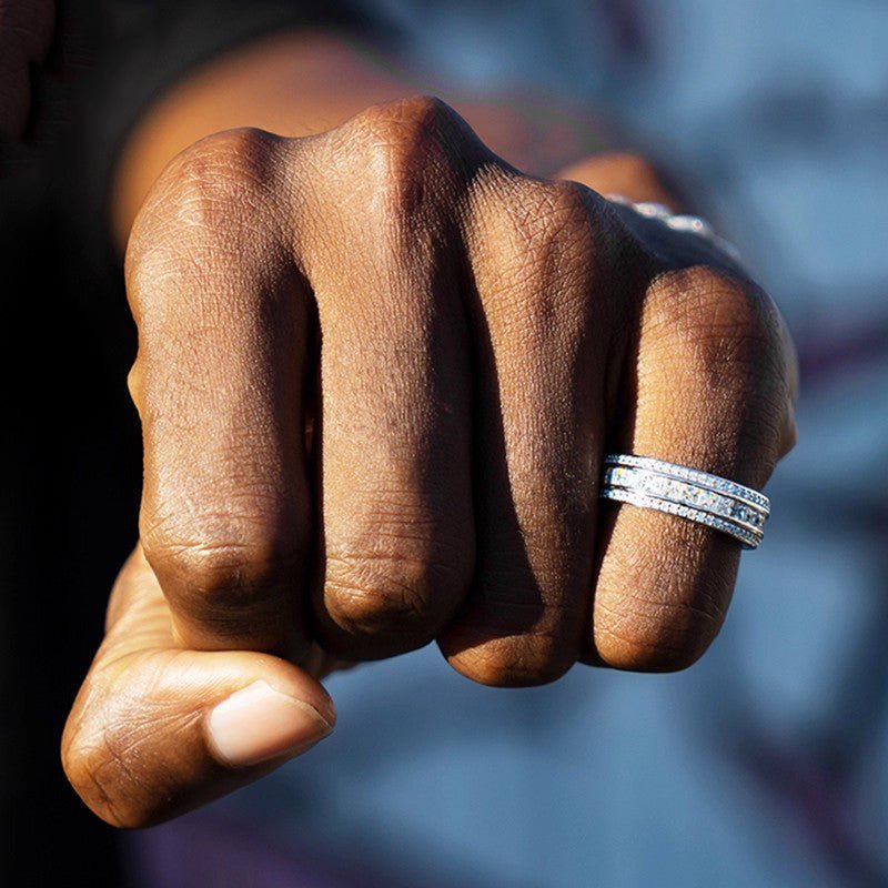 S925 Silver Moissanite Tone Baguette Ring - AKAK BODYJEWELRY - ear - tunnel