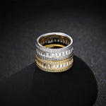 S925 Silver Moissanite Tone Baguette Ring - AKAK BODYJEWELRY - ear - tunnel