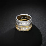 S925 Silver Moissanite Tone Baguette Ring - AKAK BODYJEWELRY - ear - tunnel