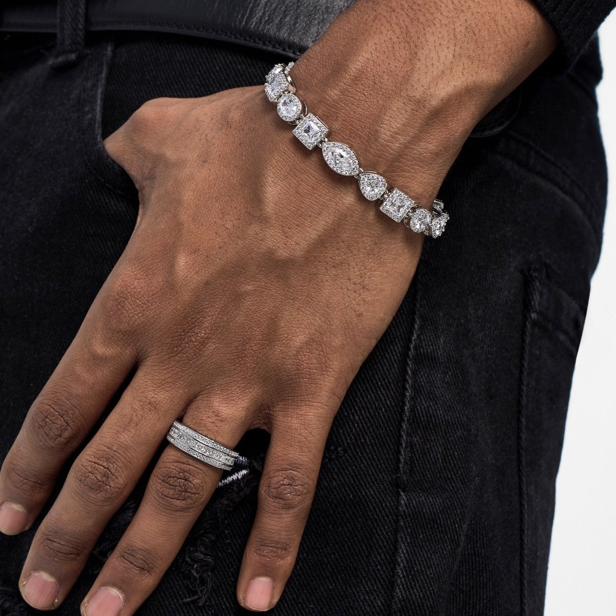 S925 Silver Moissanite Tone Baguette Ring - AKAK BODYJEWELRY - ear - tunnel