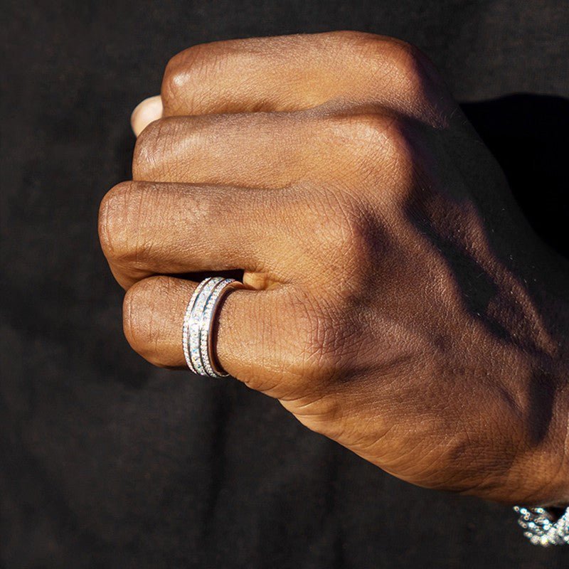 S925 Silver Moissanite Tone Baguette Ring - AKAK BODYJEWELRY - ear - tunnel