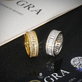 S925 Silver Moissanite Tone Baguette Ring - AKAK BODYJEWELRY - ear - tunnel