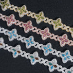 S925 Silver Multicolor Moissanite Clover Bracelet - AKAK BODYJEWELRY - ear - tunnel