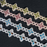 S925 Silver Multicolor Moissanite Clover Bracelet - AKAK BODYJEWELRY - ear - tunnel