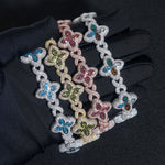 S925 Silver Multicolor Moissanite Clover Bracelet - AKAK BODYJEWELRY - ear - tunnel