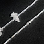 S925 Silver Praying Hands Cross Moissanite Tennis Necklace - AKAK BODYJEWELRY - ear - tunnel