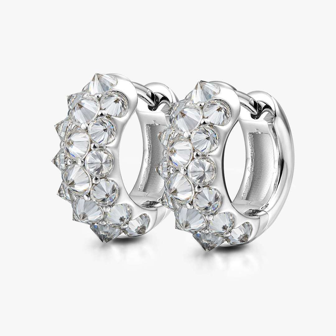 S925 Silver Reverse - Set Moissanite Earrings - AKAK BODYJEWELRY - ear - tunnel