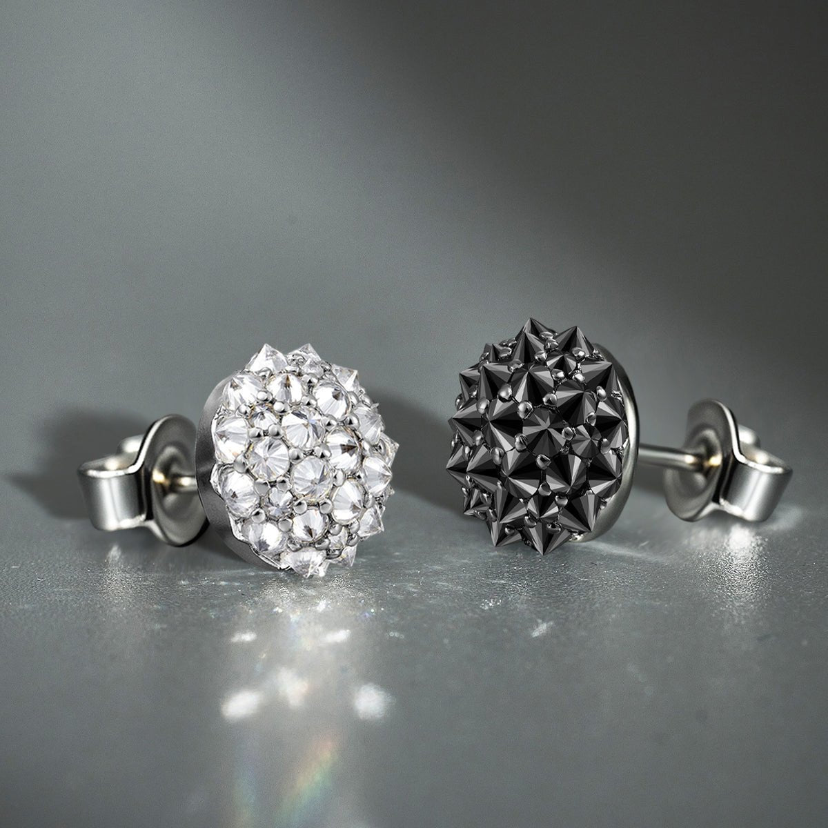 S925 Silver Reverse - Set Moissanite Stud Earrings - AKAK BODYJEWELRY - ear - tunnel