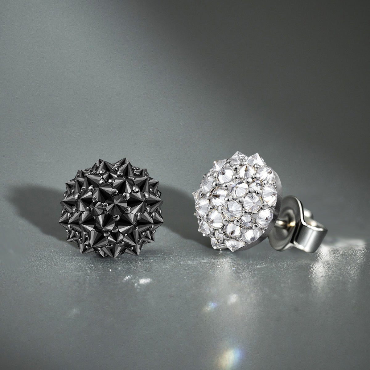 S925 Silver Reverse - Set Moissanite Stud Earrings - AKAK BODYJEWELRY - ear - tunnel