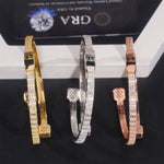 S925 Silver Triple - Tone Baguette Moissanite Bracelet - AKAK BODYJEWELRY - ear - tunnel