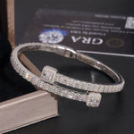 S925 Silver Triple - Tone Baguette Moissanite Bracelet - AKAK BODYJEWELRY - ear - tunnel