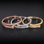 S925 Silver Triple - Tone Baguette Moissanite Bracelet - AKAK BODYJEWELRY - ear - tunnel