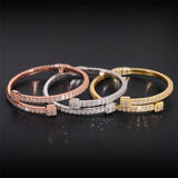 S925 Silver Triple - Tone Baguette Moissanite Bracelet - AKAK BODYJEWELRY - ear - tunnel