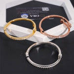 S925 Silver Triple - Tone Baguette Moissanite Bracelet - AKAK BODYJEWELRY - ear - tunnel