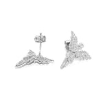 S925 Sterling Silver Angel Stud Earrings - AKAK BODYJEWELRY - ear - tunnel