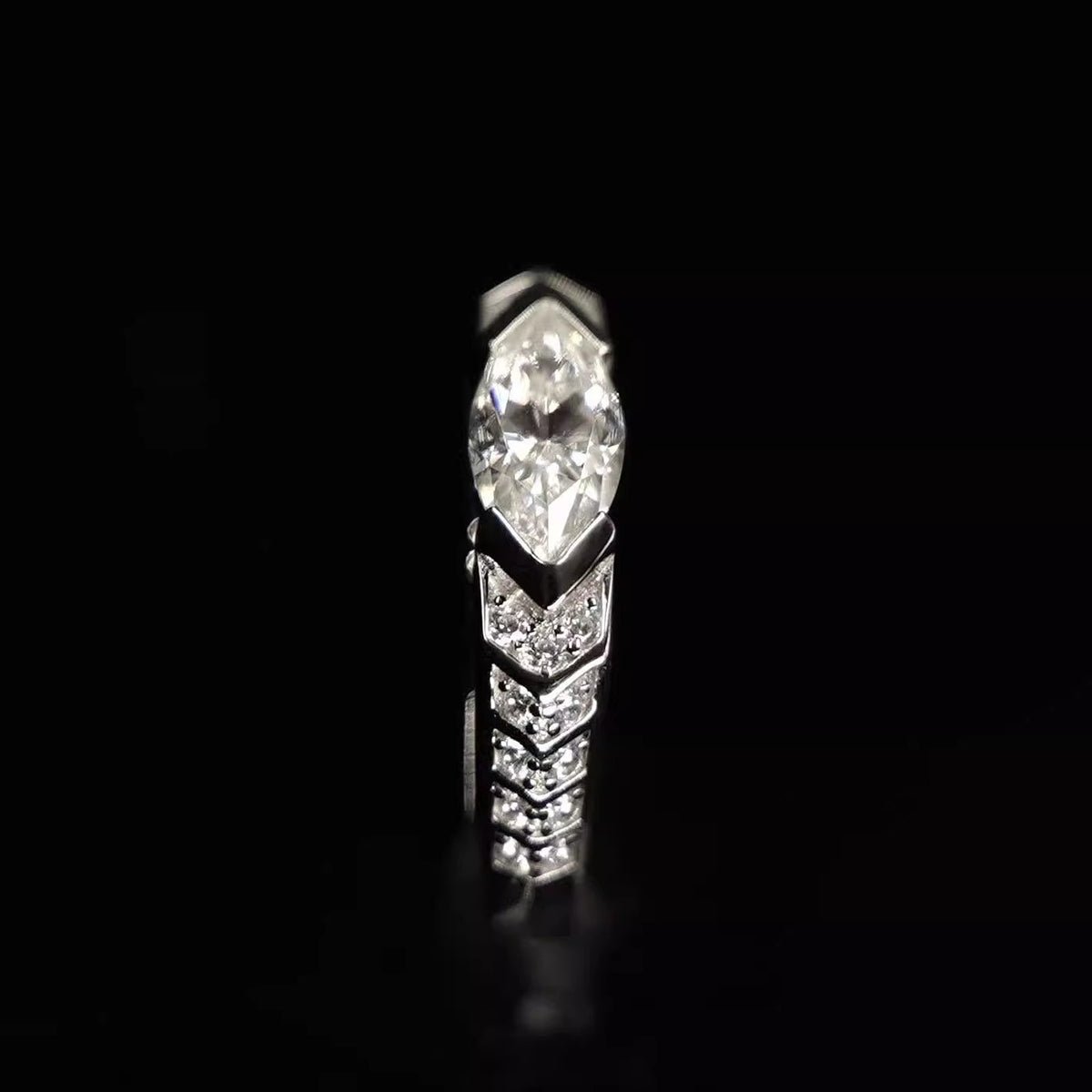 S925 Sterling Silver Eye of Horus Ring Moissanite Marquise Cut - AKAK BODYJEWELRY - ear - tunnel