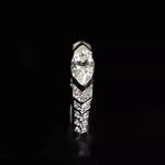 S925 Sterling Silver Eye of Horus Ring Moissanite Marquise Cut - AKAK BODYJEWELRY - ear - tunnel