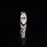 S925 Sterling Silver Eye of Horus Ring Moissanite Marquise Cut - AKAK BODYJEWELRY - ear - tunnel