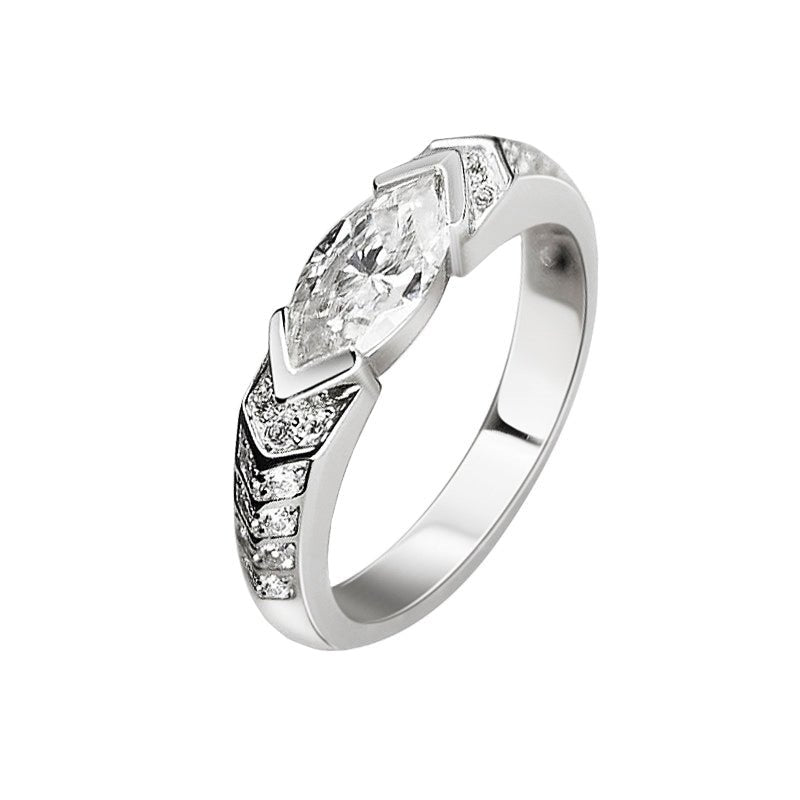 S925 Sterling Silver Eye of Horus Ring Moissanite Marquise Cut - AKAK BODYJEWELRY - ear - tunnel