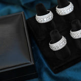 S925 Sterling Silver Full - Pavé Moissanite Ring - AKAK BODYJEWELRY - ear - tunnel