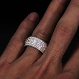 S925 Sterling Silver Full - Pavé Moissanite Ring - AKAK BODYJEWELRY - ear - tunnel