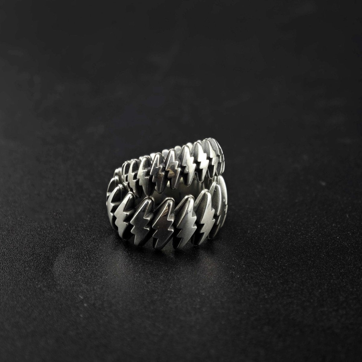 S925 Sterling Silver Lightning Wrap Adjustable Ring - AKAK BODYJEWELRY - ear - tunnel