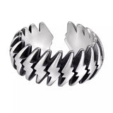 S925 Sterling Silver Lightning Wrap Adjustable Ring - AKAK BODYJEWELRY - ear - tunnel