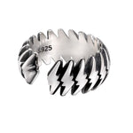 S925 Sterling Silver Lightning Wrap Adjustable Ring - AKAK BODYJEWELRY - ear - tunnel