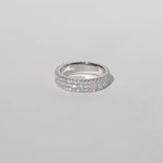 S925 Sterling Silver Minimalist Full - Pavé Moissanite Ring - AKAK BODYJEWELRY - ear - tunnel